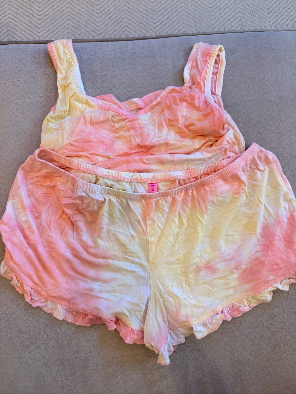 Betsey Johnson Tank Top & Ruffle Short Sleep Set